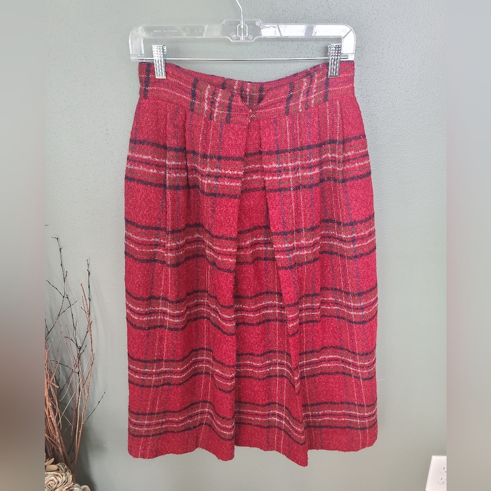 Vintage Christian Dior Plaid Skirt, Size 12
